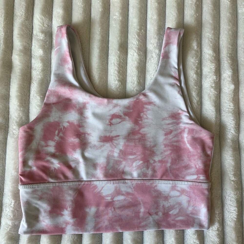 DYI Pink and White Tie-Dye Crop Top